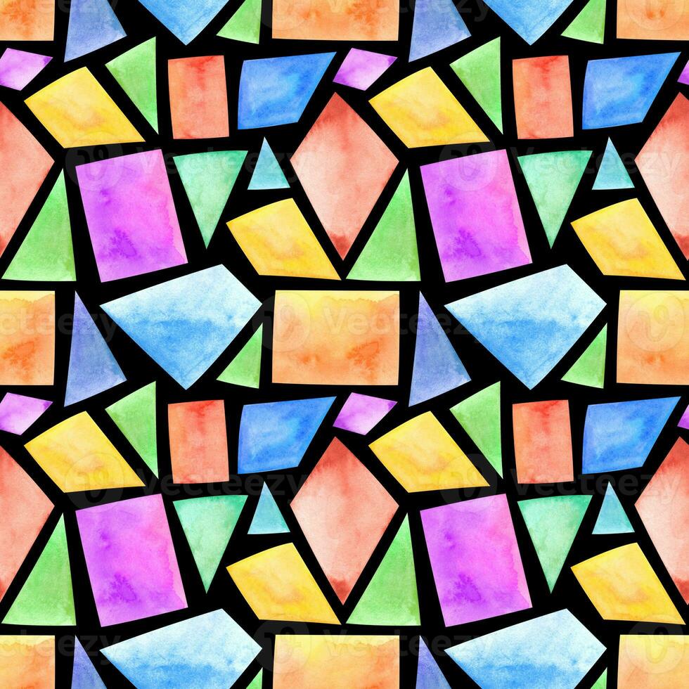 a colorful pattern of triangles on a black background photo