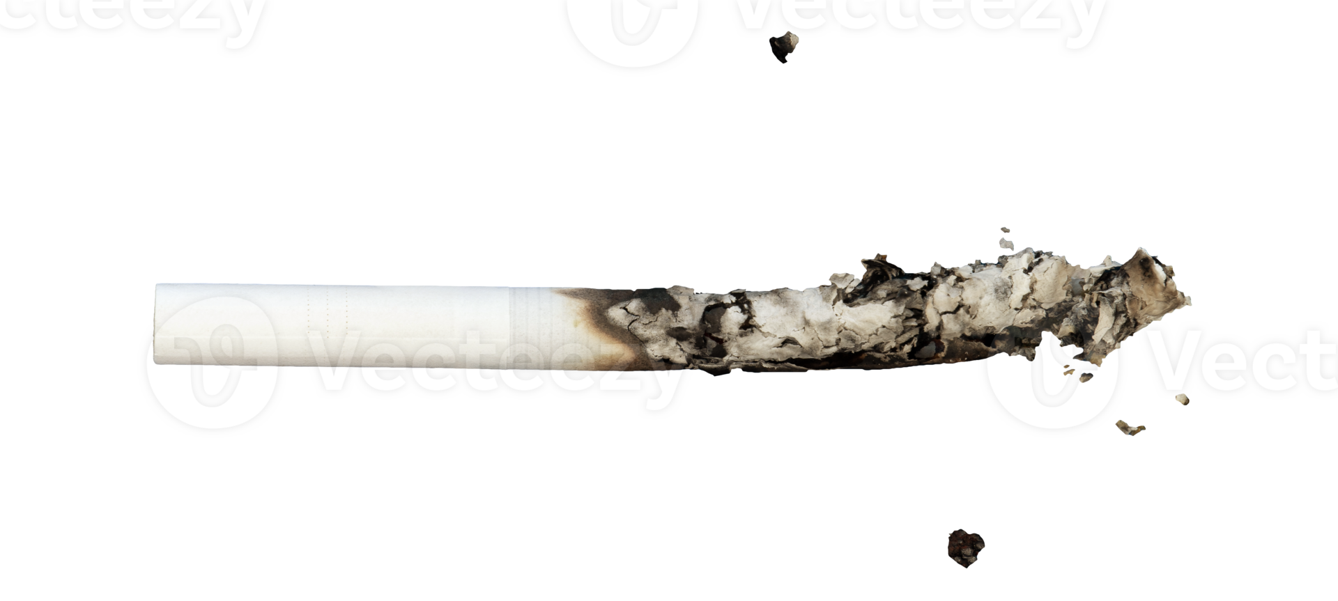 burn cigarette with ash isolated png