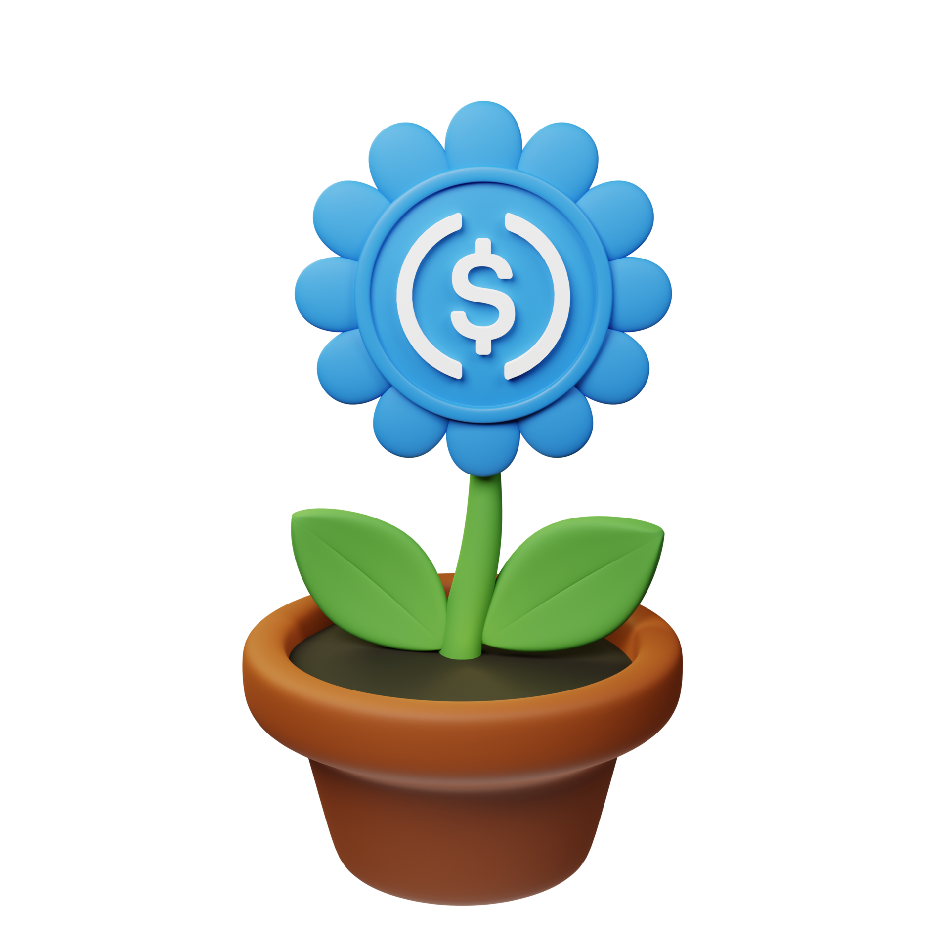 USD Coin ,USDC Crypto Bloom 3D Rendered Flower Pot 33655069 PNG