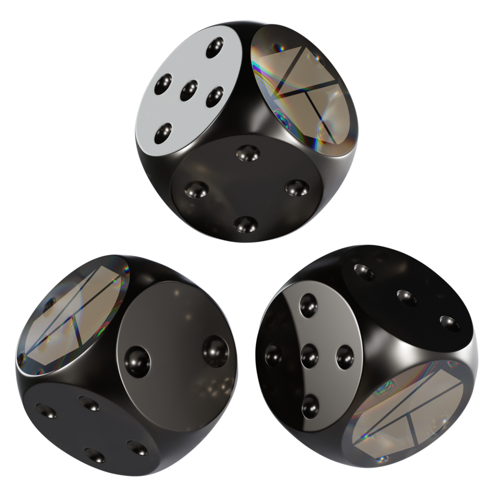 Dice Klaytn ,KLAY Glass Dice Crypto 3D Icon png