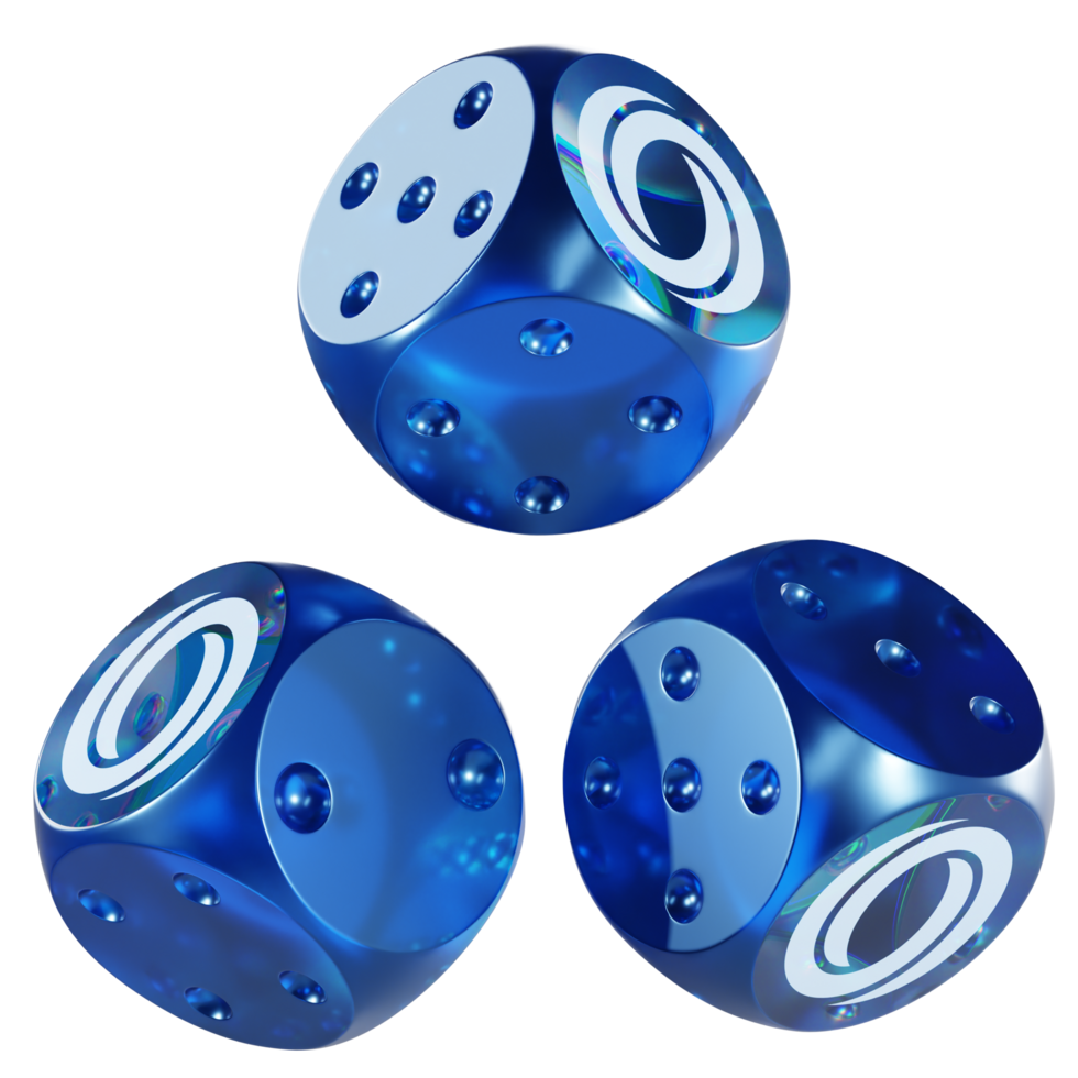 Dice Oasis Network ,ROSE Glass Dice Crypto 3D Icon png