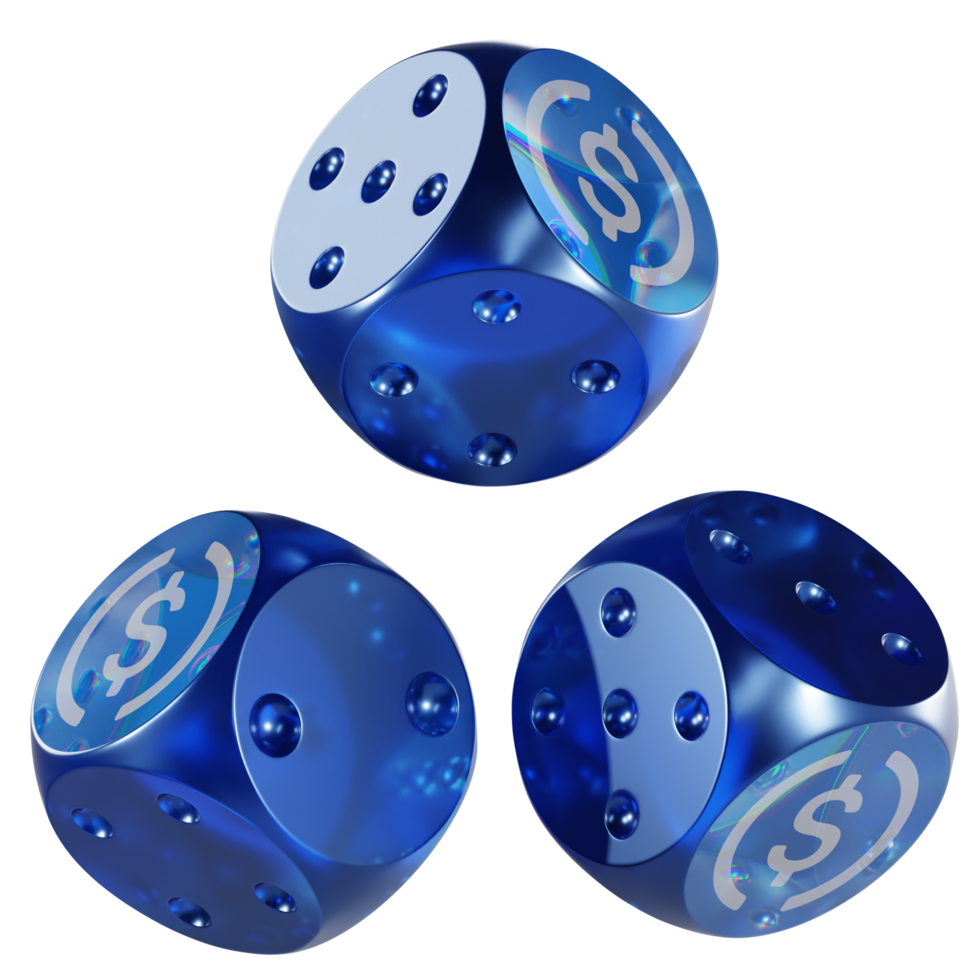 Dice USD Coin ,USDC Glass Dice Crypto 3D Icon png