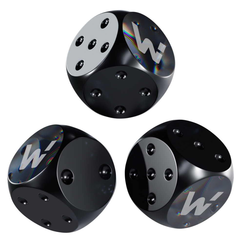 Dice WOO Network ,WOO Glass Dice Crypto 3D Icon png