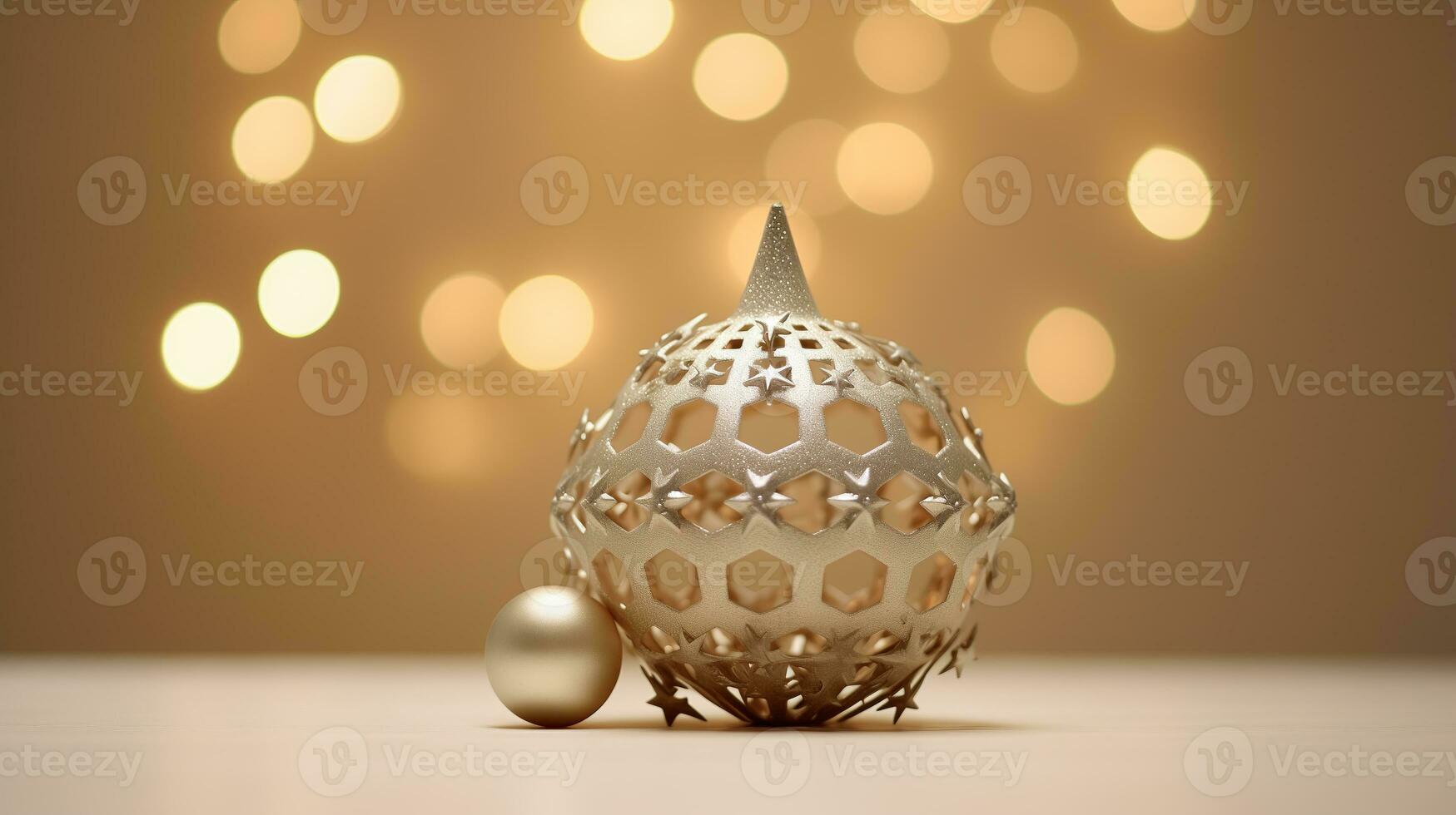 Ball decoration for Christmas or New Year, bokeh background Ai Generated. photo