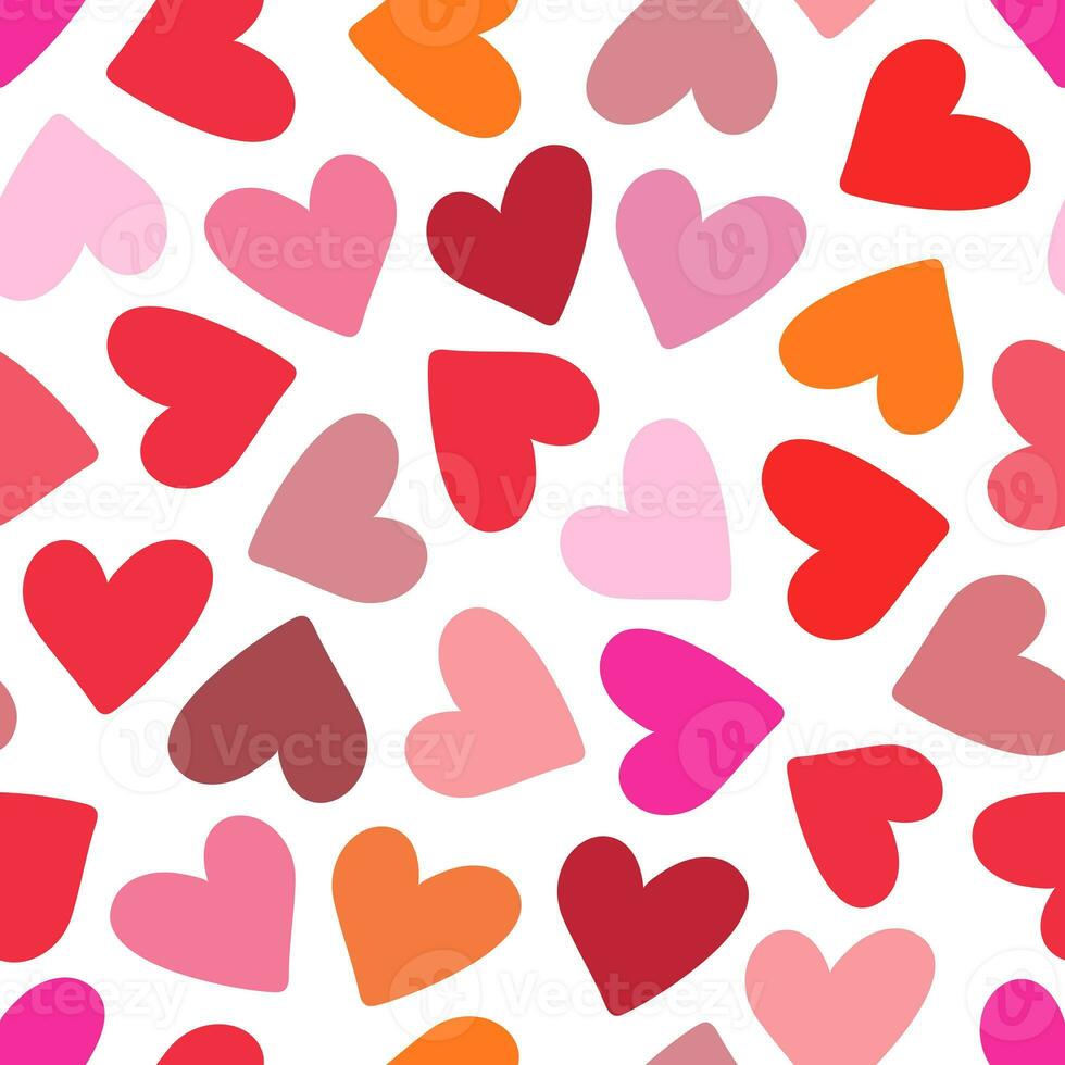 Seamless pattern doodle hearts. Trendy print for packaging design, fabric, textiles, covers, stickers, sublimations. Valentine's day, love, wedding photo