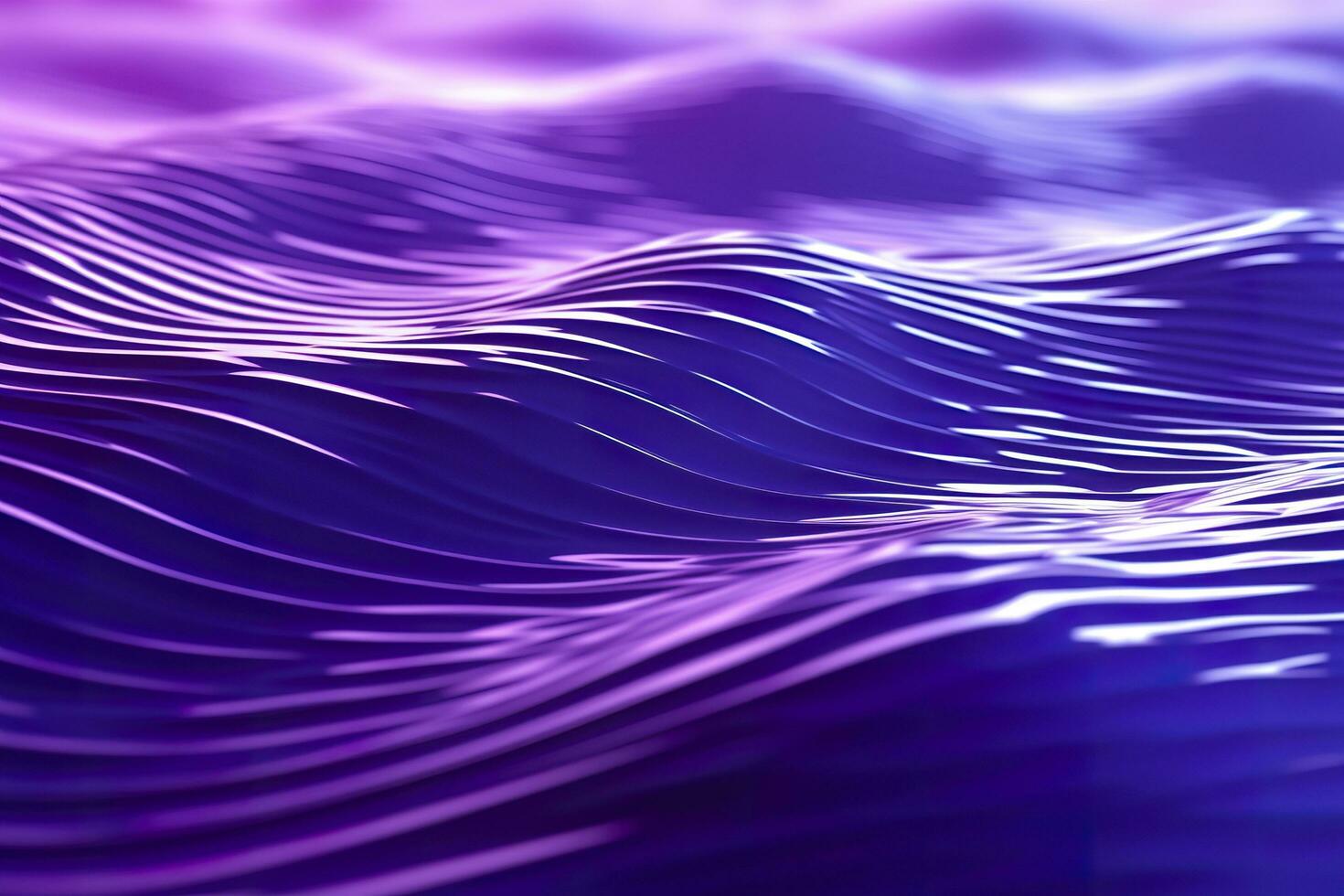 3D renders technological waves with purple, and vibrant colors. AI Generative photo