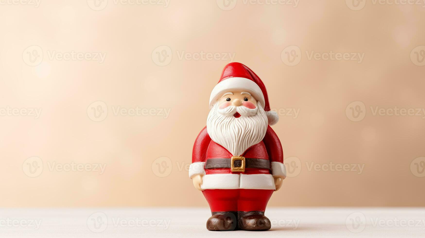 Santa Claus with Christmas gifts on blur background. Ai Generated. photo