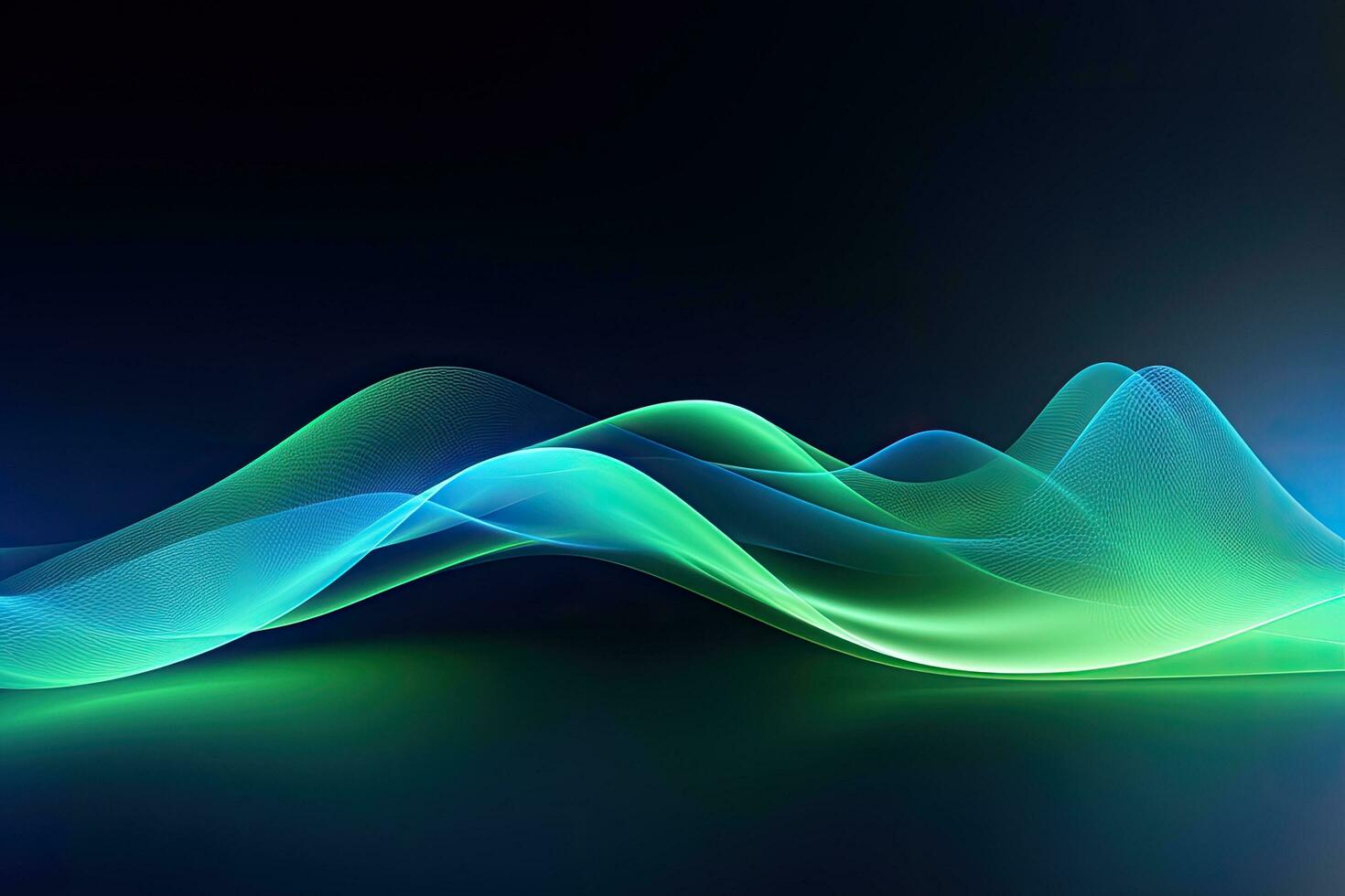 Abstract background with blue and green waves. Vector illustration eps10, Modern technology wallpaper with abstract blue and green digital waves, AI Generated photo