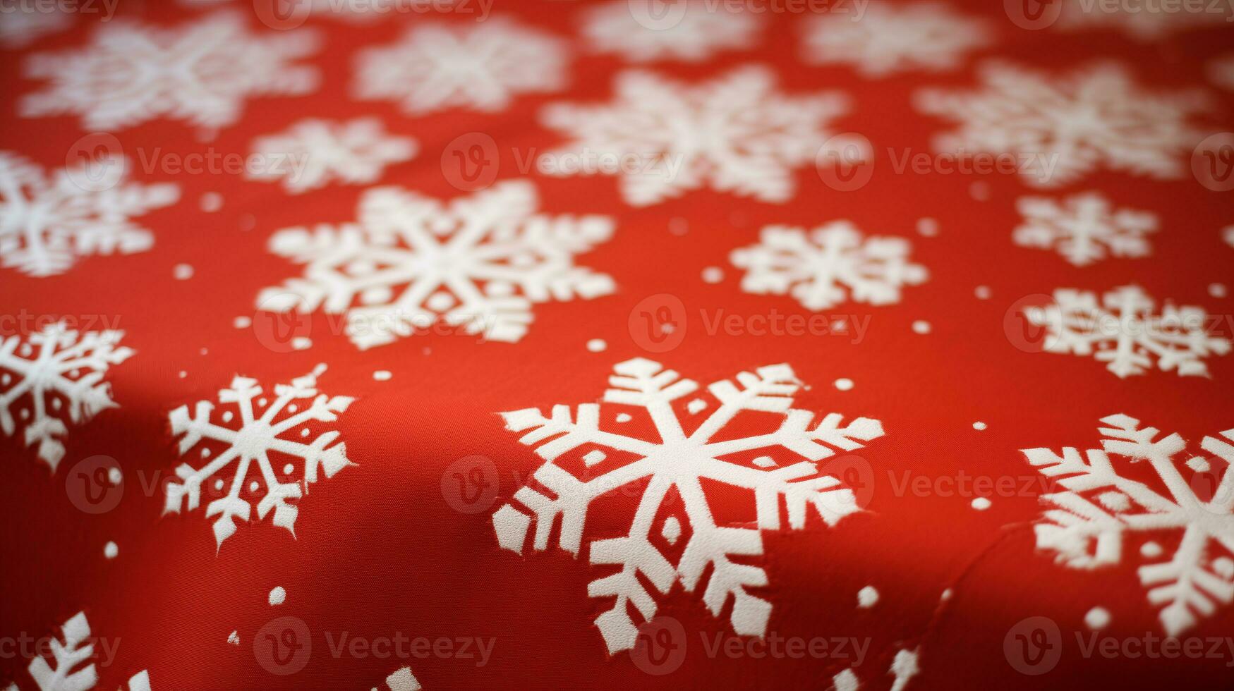 Red Christmas background with snowflakes. Paper for gift boxes prepared for holiday celebrations. photo