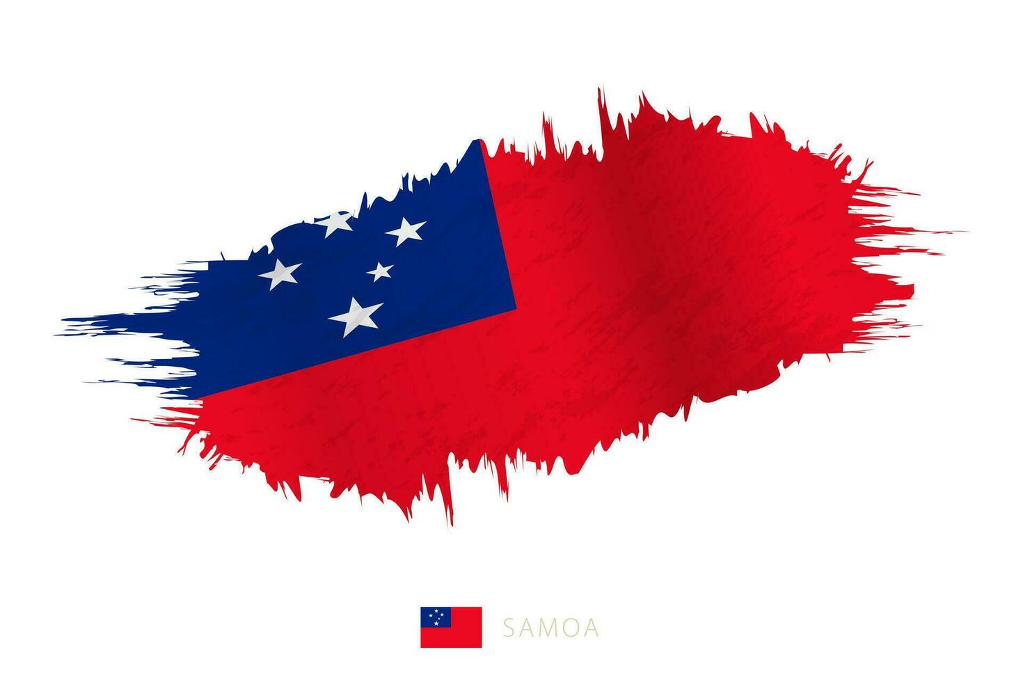 Painted brushstroke flag of Samoa with waving effect. vector