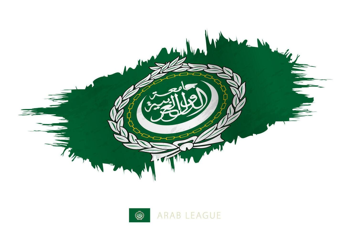 Painted brushstroke flag of Arab League with waving effect. vector