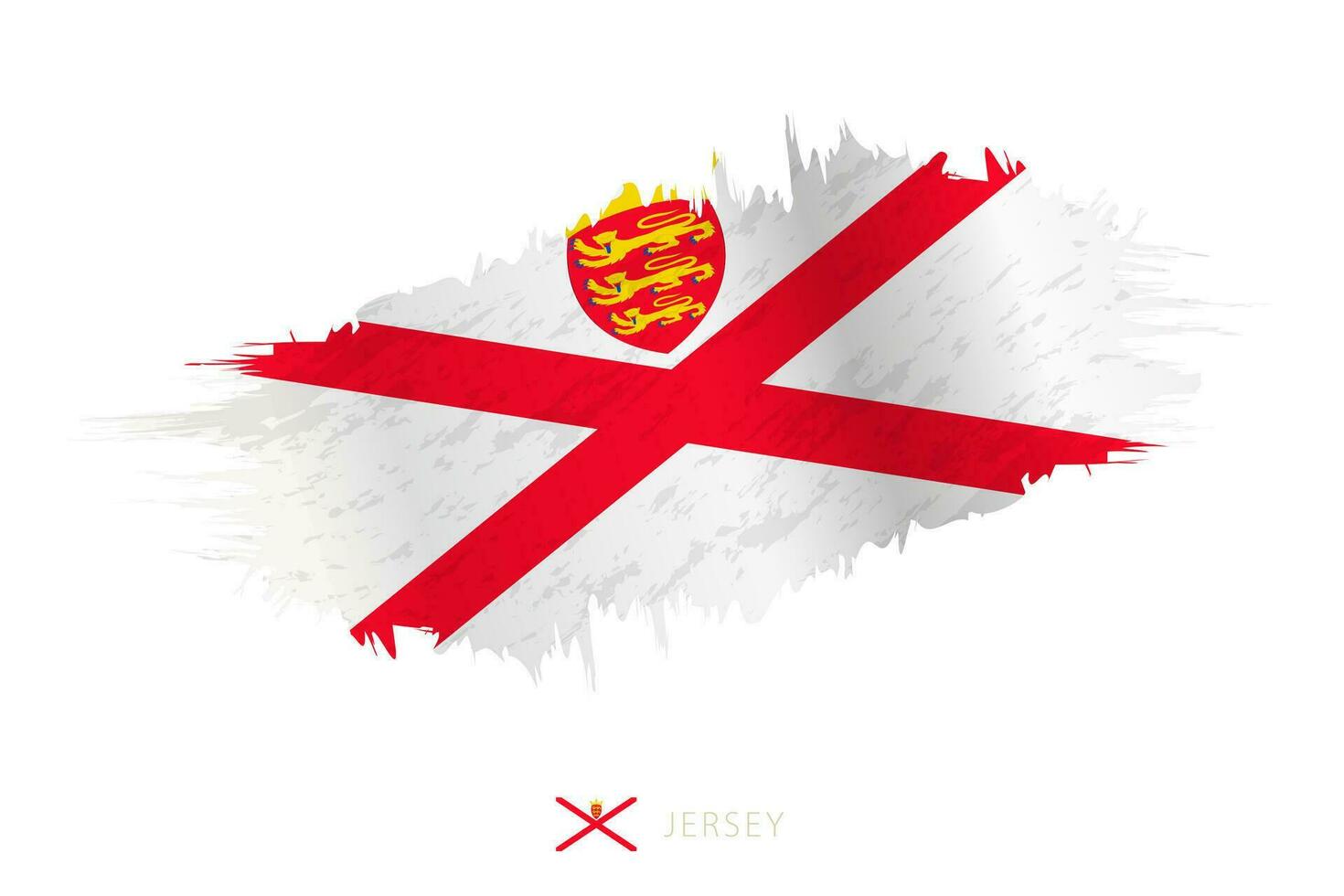 Painted brushstroke flag of Jersey with waving effect. vector