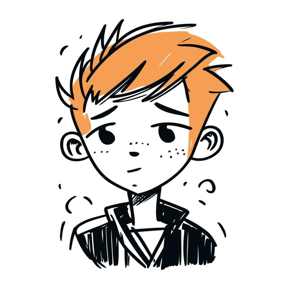 dibujos animados personaje de un chico con rojo cabello. vector ilustración.