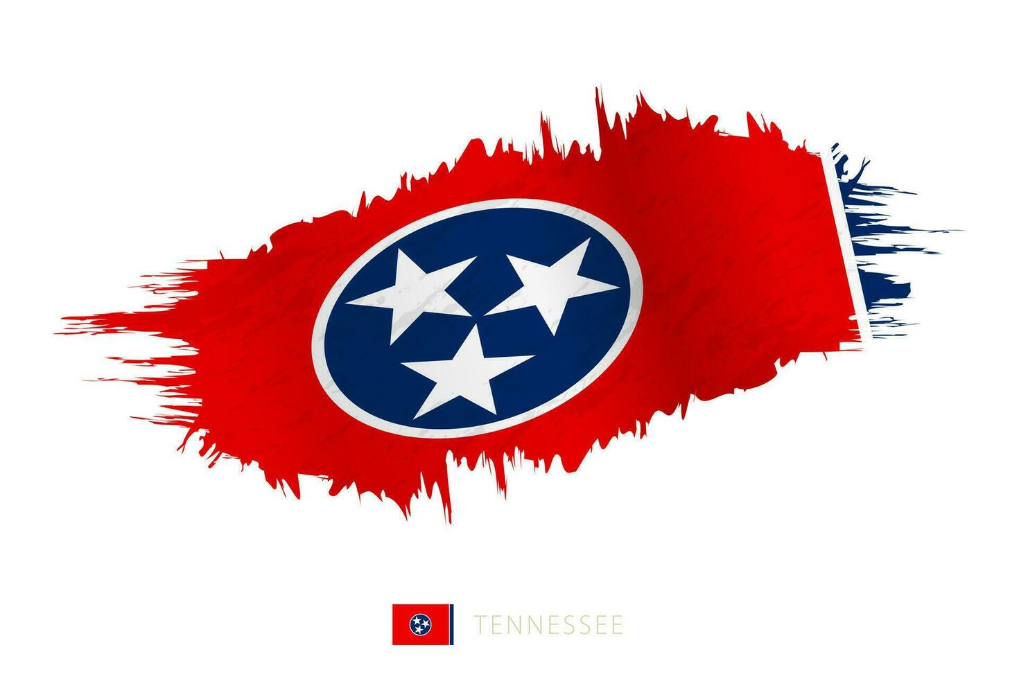 Painted brushstroke flag of Tennessee with waving effect. vector