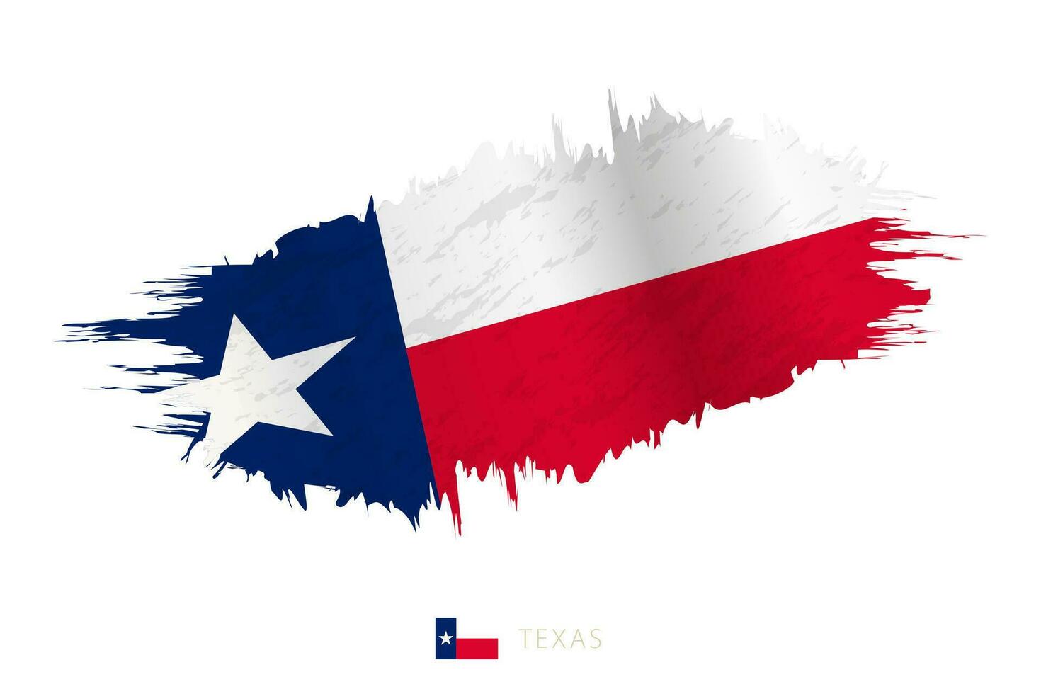 Painted brushstroke flag of Texas with waving effect. vector