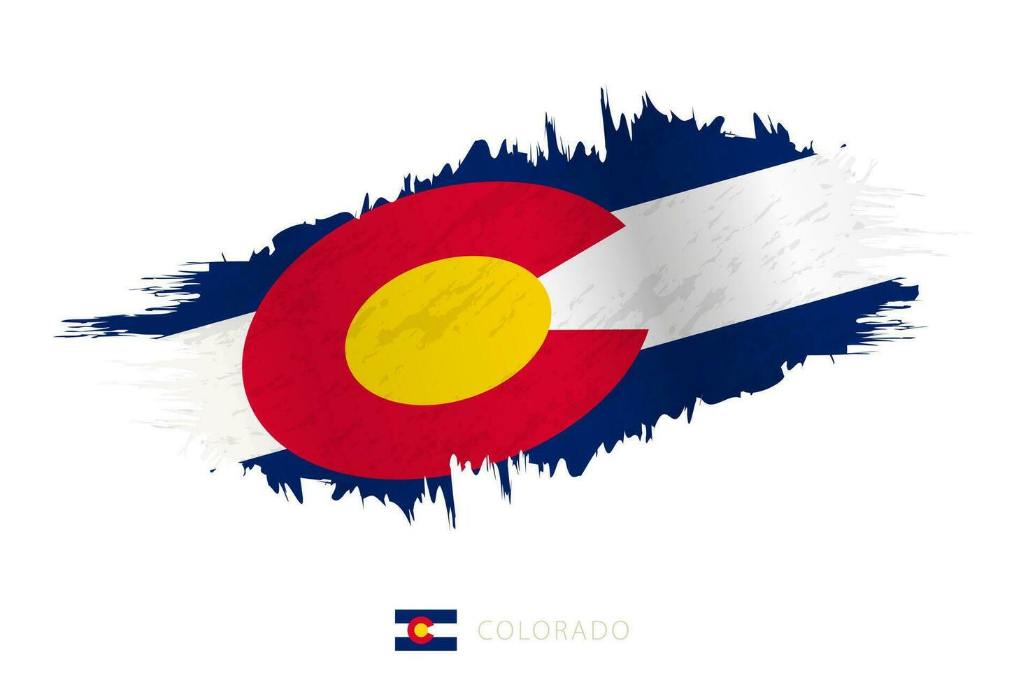 Painted brushstroke flag of Colorado with waving effect. vector