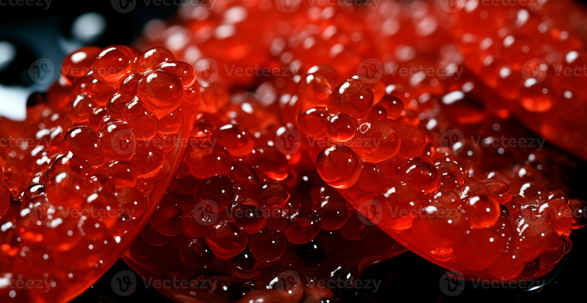 Red caviar, fresh seafood - AI generated image photo