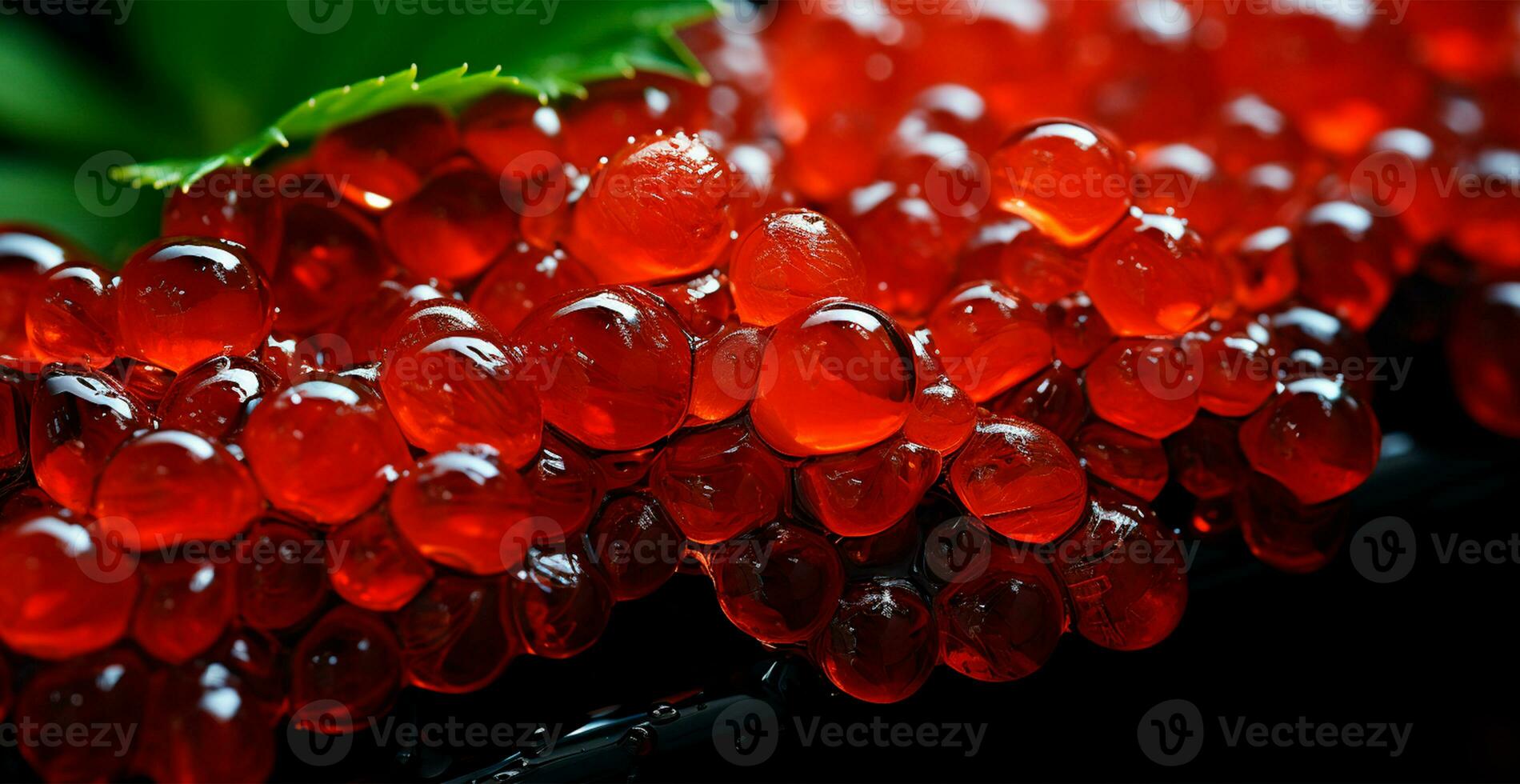 Red caviar, fresh seafood - AI generated image photo