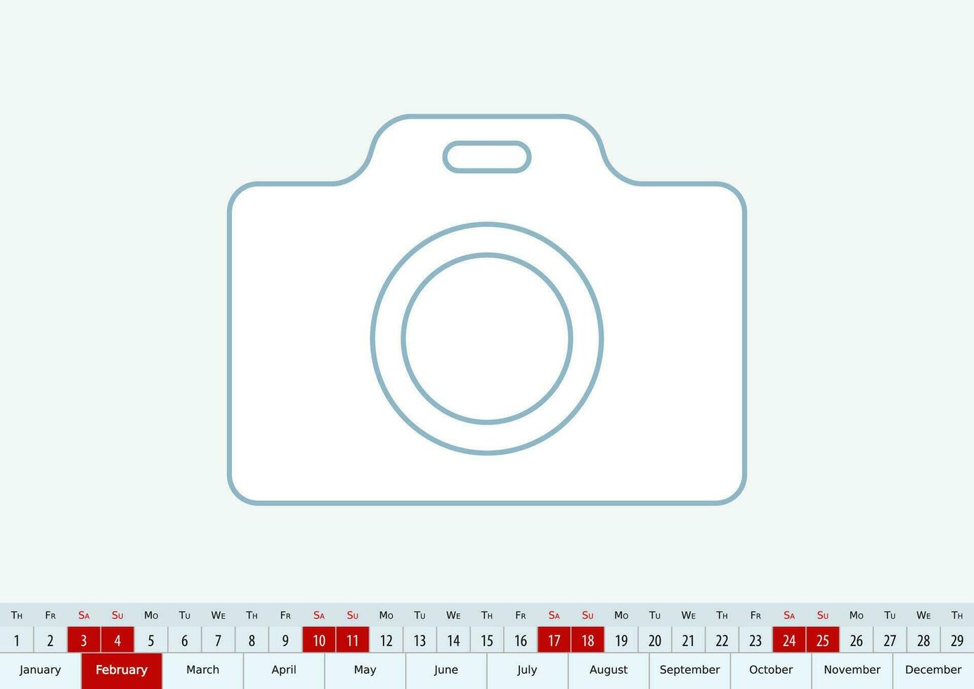 febrero 2024 para escritorio calendario. vector modelo.