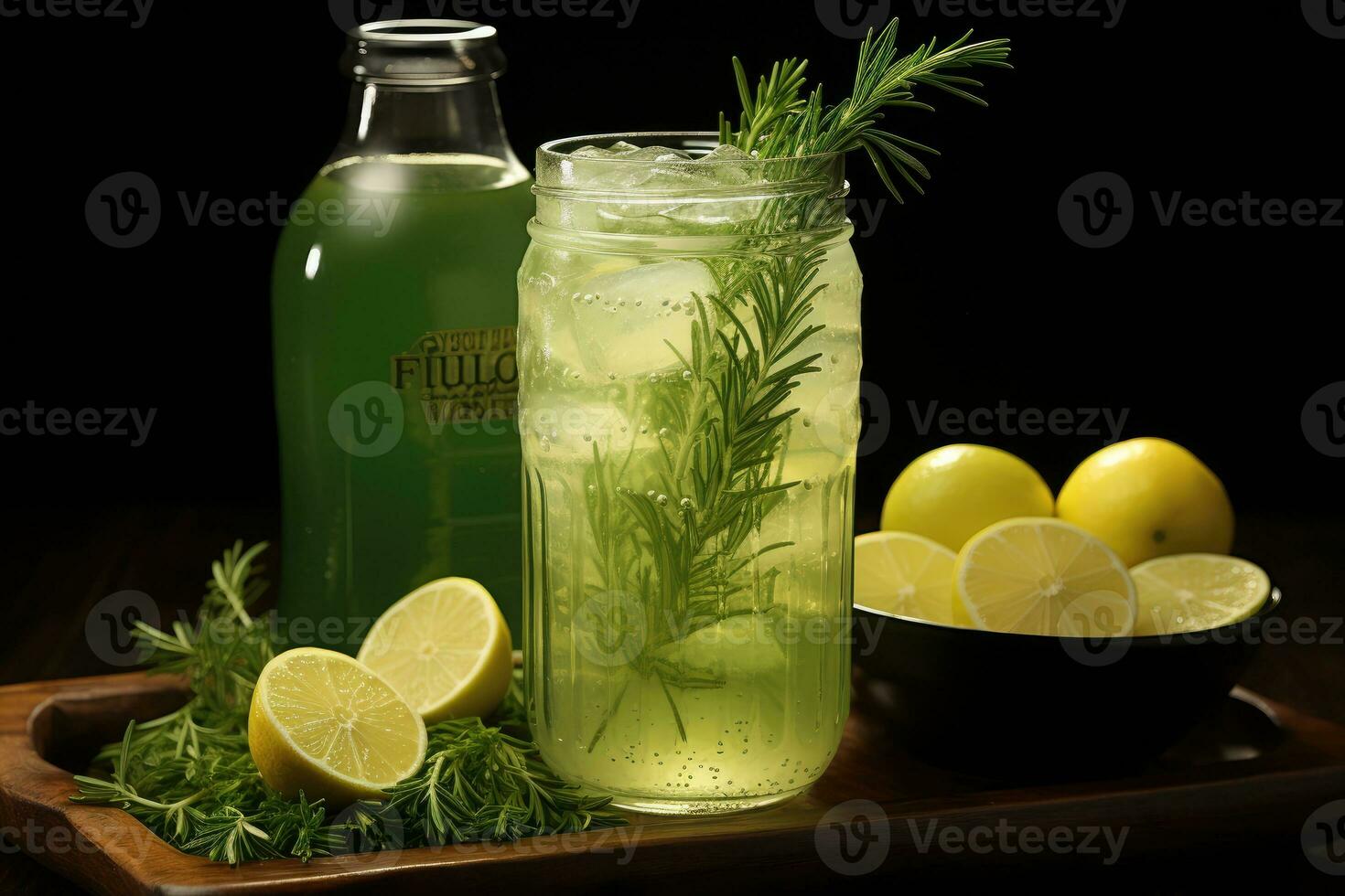 lime soda ready to serve in the kitchen table AI Generated photo