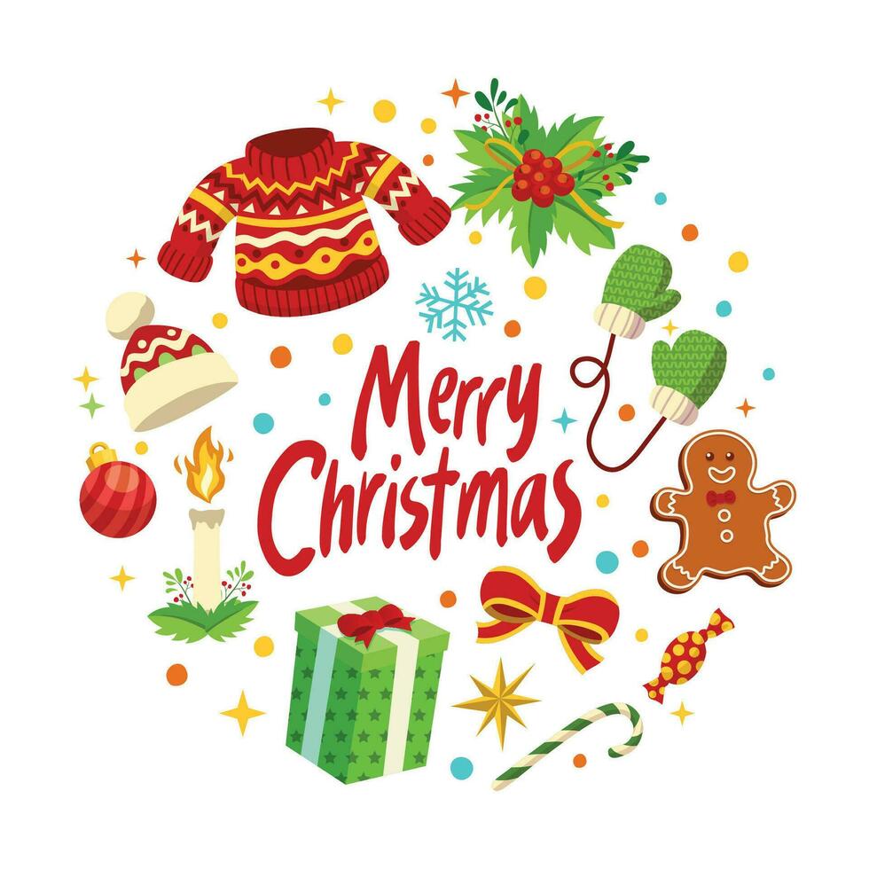 Merry Christmas Greeting Design Illustration vector