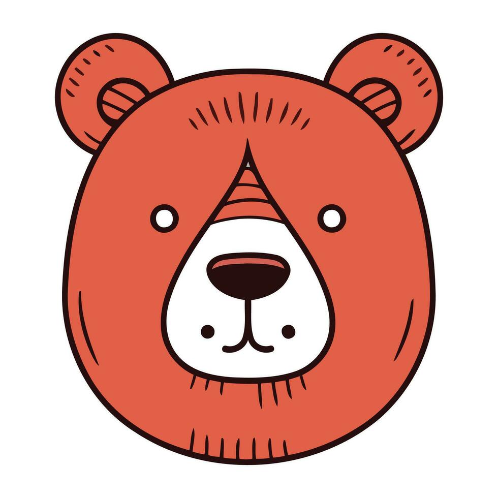 cute bear head character vector illustration designicon vector illustration graphic design