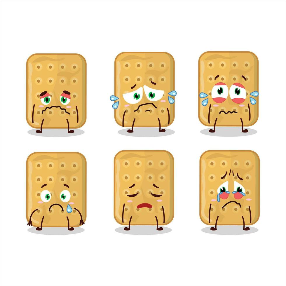 Biscuit cartoon the character with sad expression vector