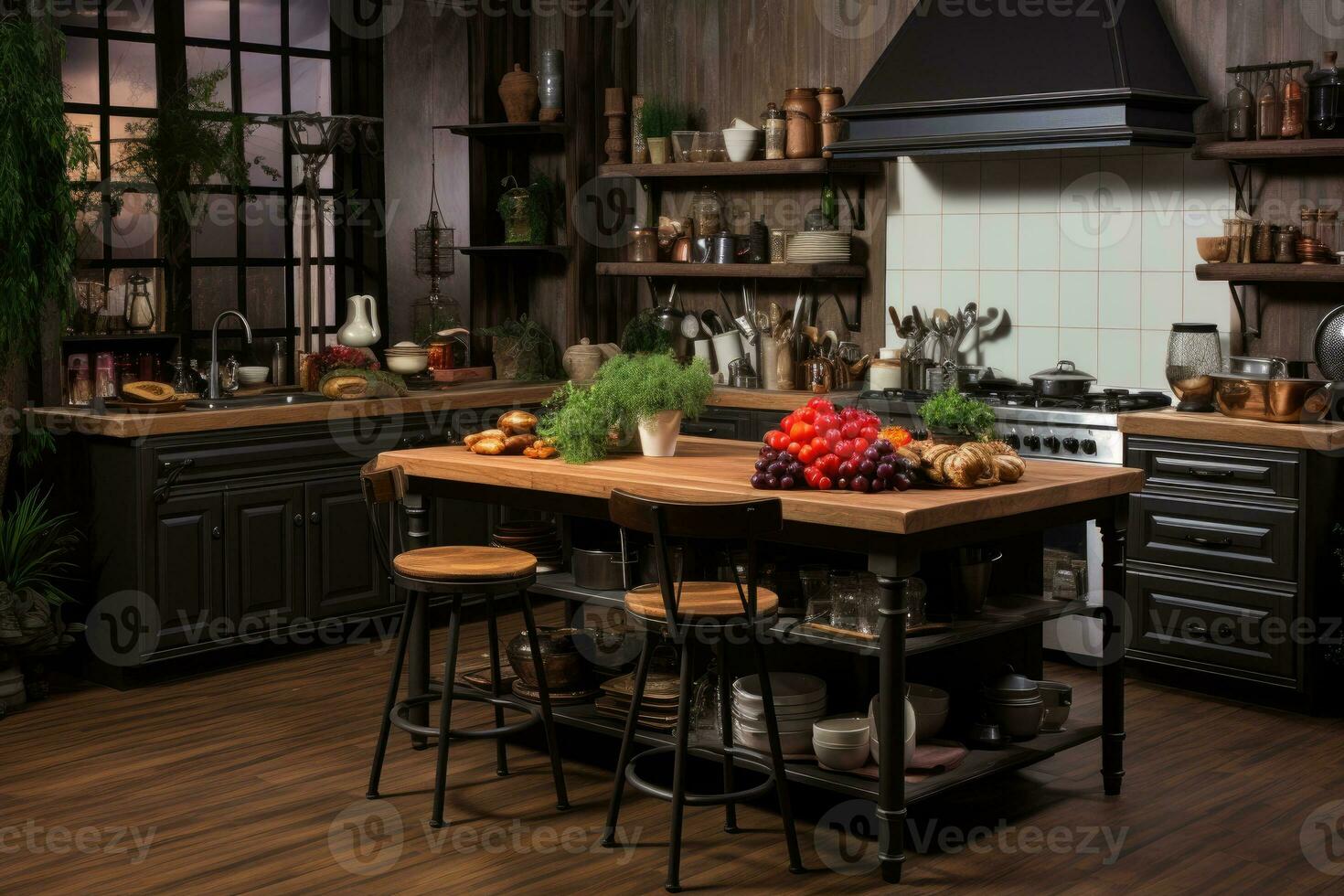 kitchen as photo studio room with tool and equipment AI Generated