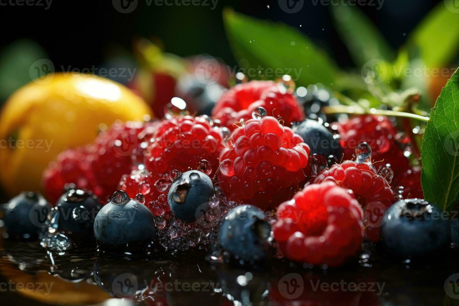 mix fruit ready to serve in the kitchen table AI Generated photo