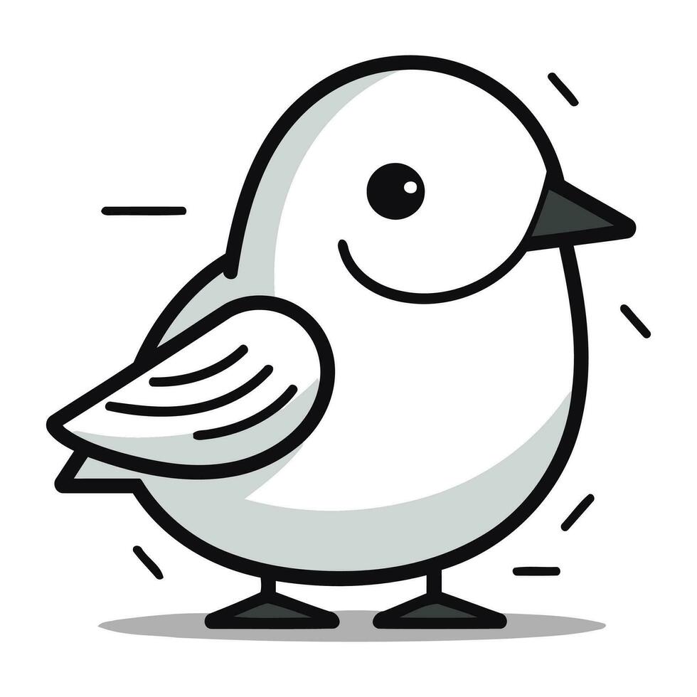 Cute cartoon bird. Vector illustration isolated on a white background.