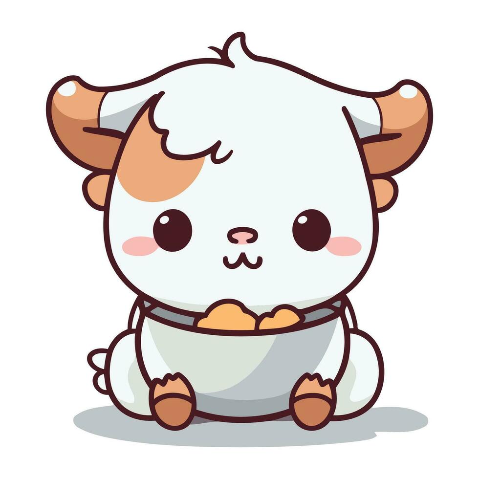 Cute cow character cartoon style vector illustration. Cute cow mascot.