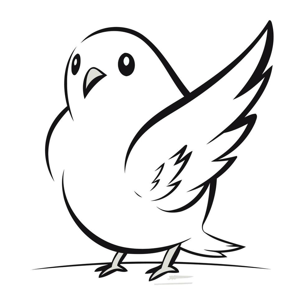 Illustration of a cute bird on a white background. Vector illustration