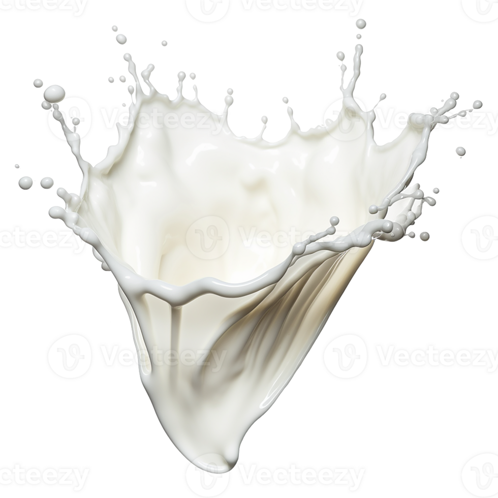 photorealistic image of a splash of milk. splash of white milk, cream with drops and splashes. png