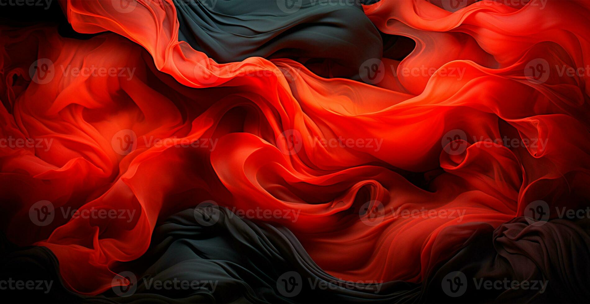 Black-red abstract background wavy lines - AI generated image photo