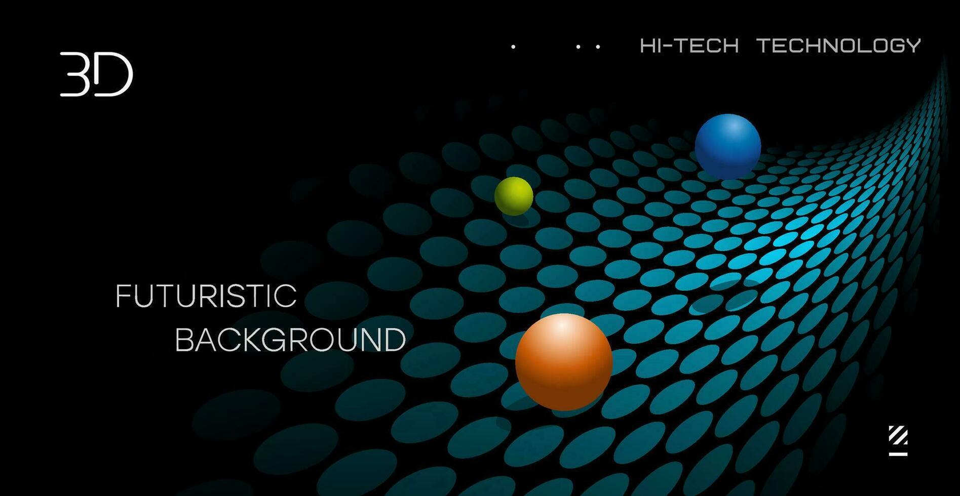 3D Abstract background with surface twisting effect. 3D balls in space. vector