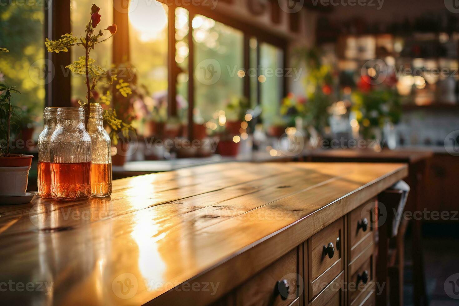 peaceful situation of the afternoon in the kitchen AI Generated photo