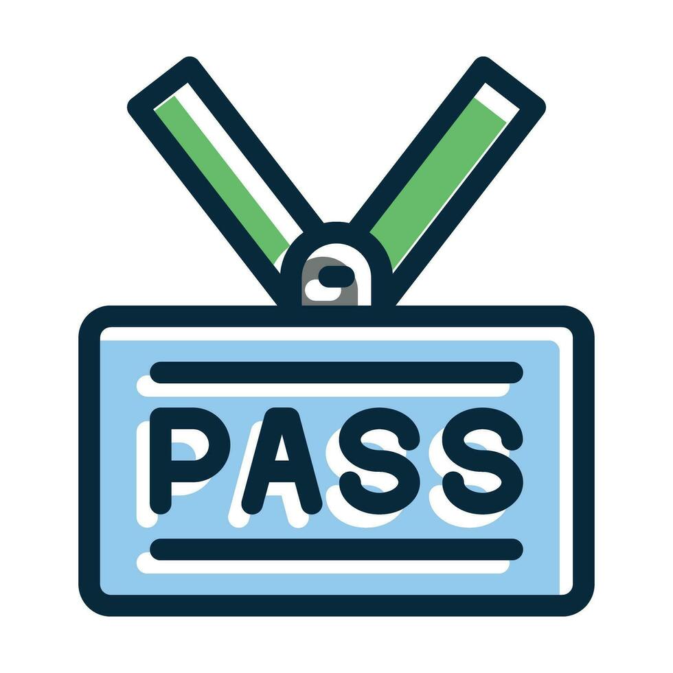 Pass Vector Thick Line Filled Dark Colors