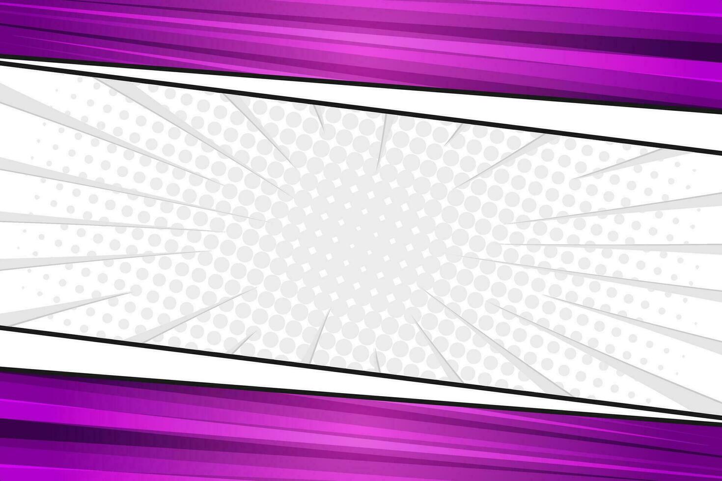 Empty purple comic book style frame background template vector