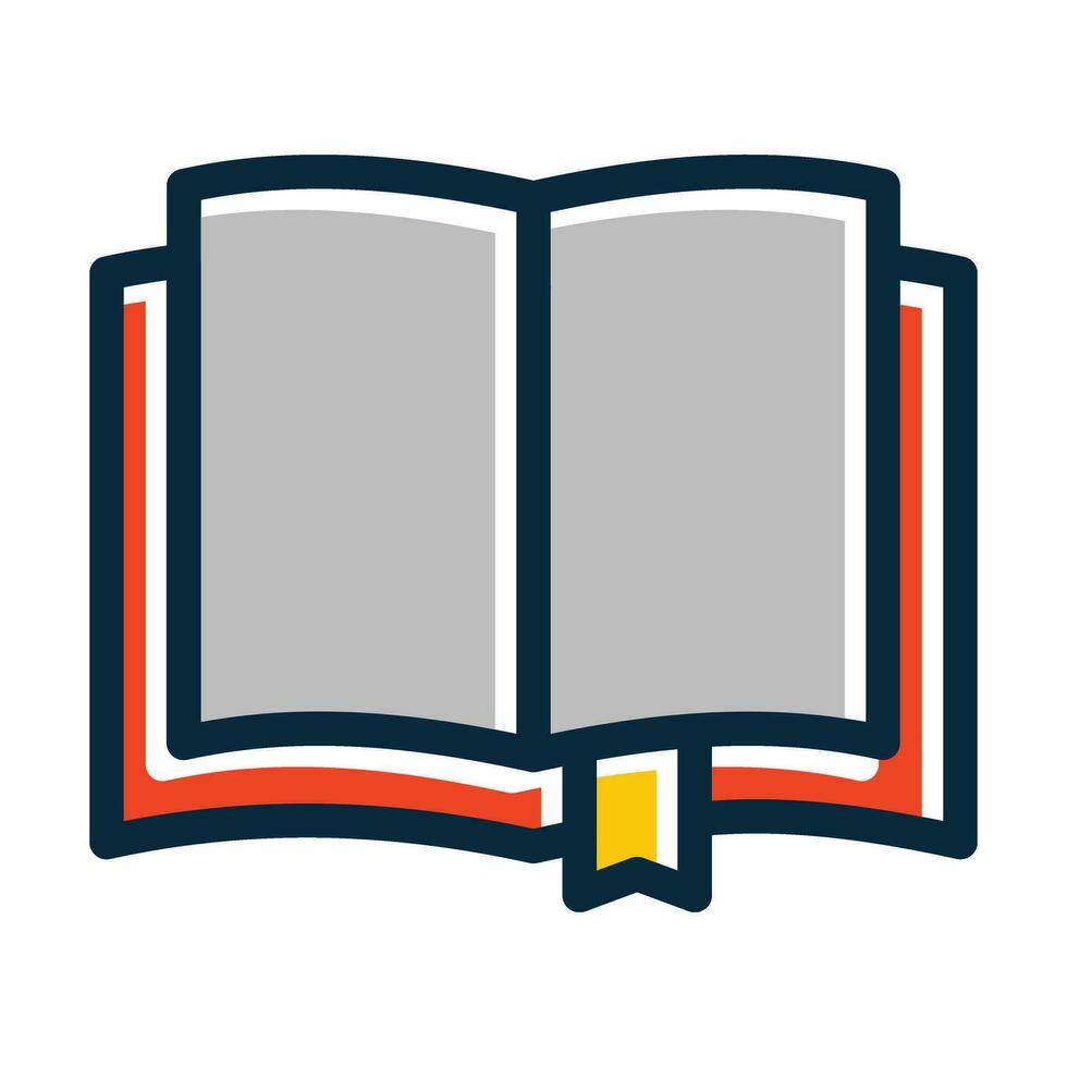 Open Book Vector Thick Line Filled Dark Colors