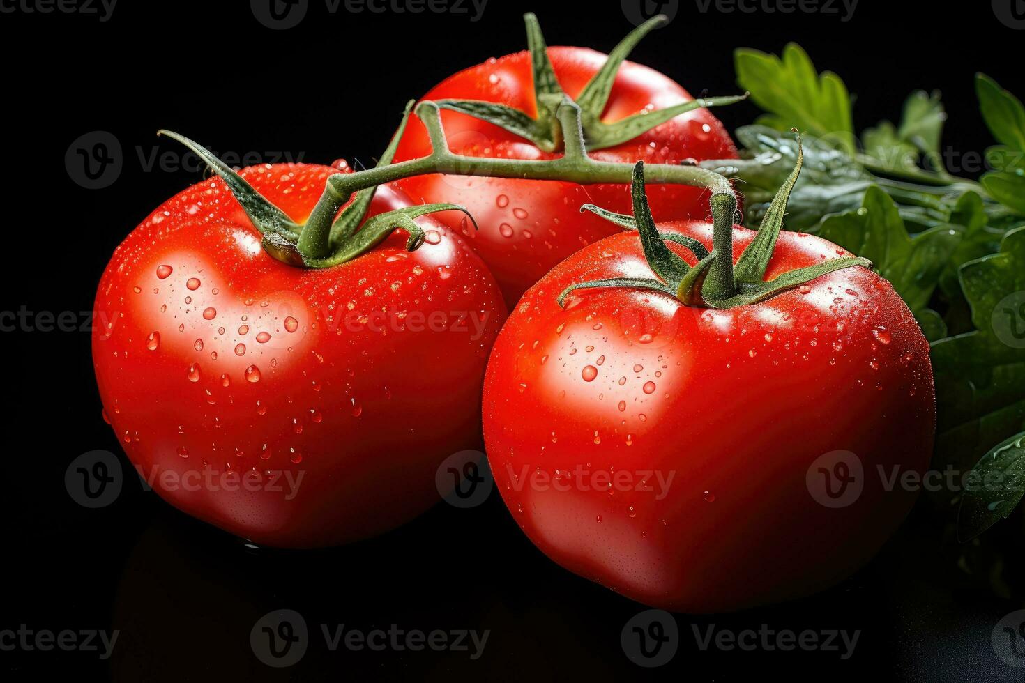 photos of tomatoes in indoor kitchen table photo studio AI Generated