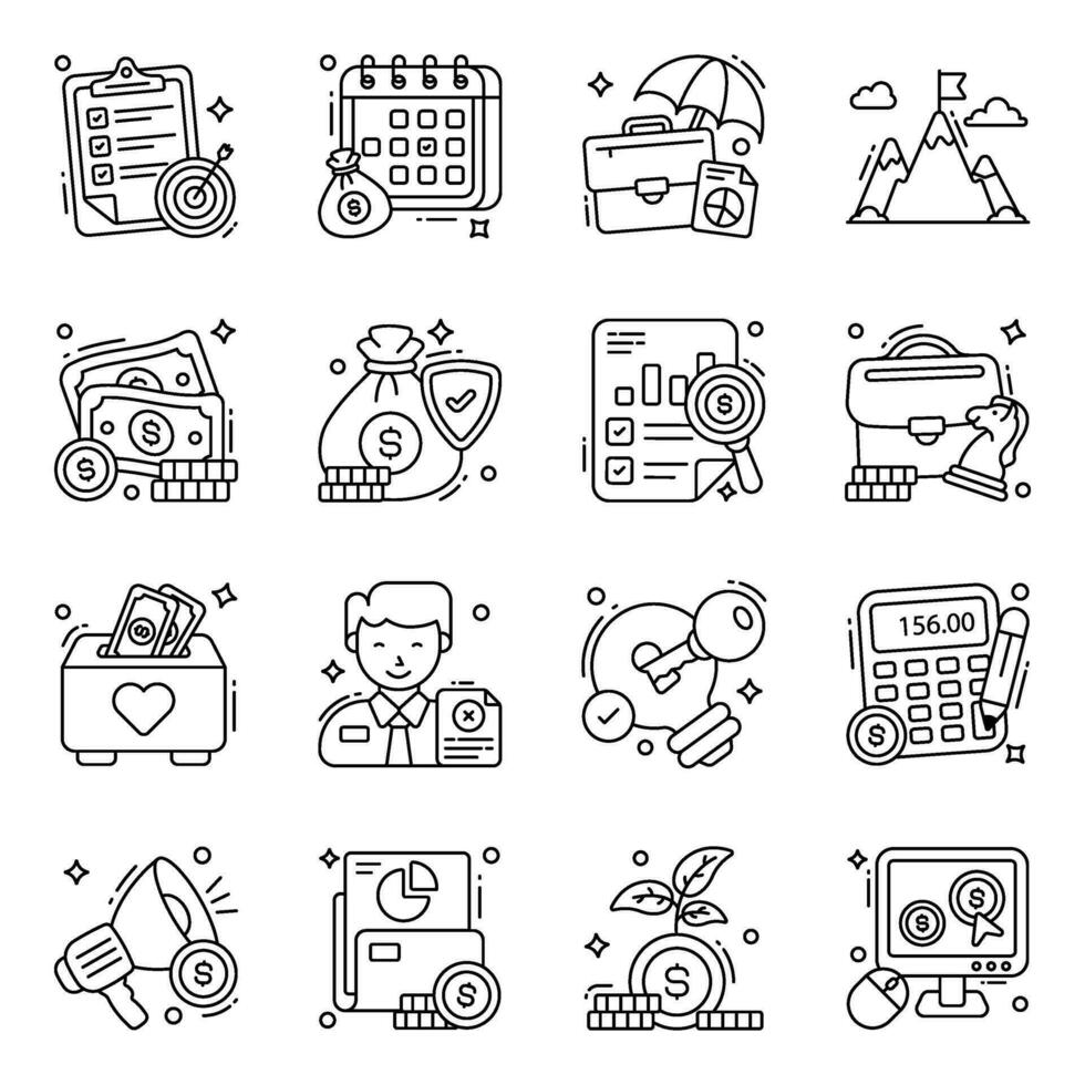 Pack of Investment line  Icons vector