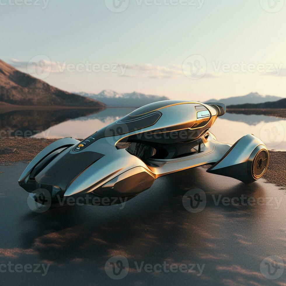 AI Generative futurism vehicle With a Copy space photo