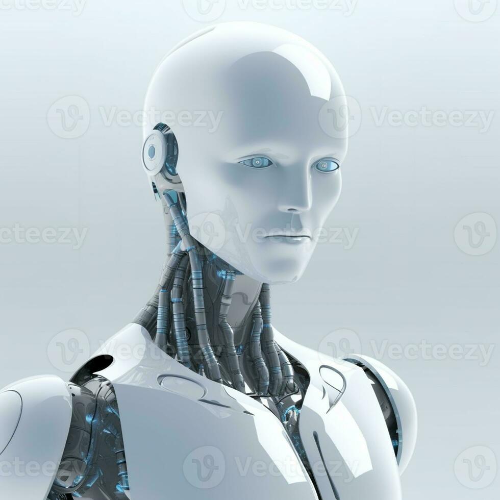 Generative AI futurim Robot With a Copy space photo