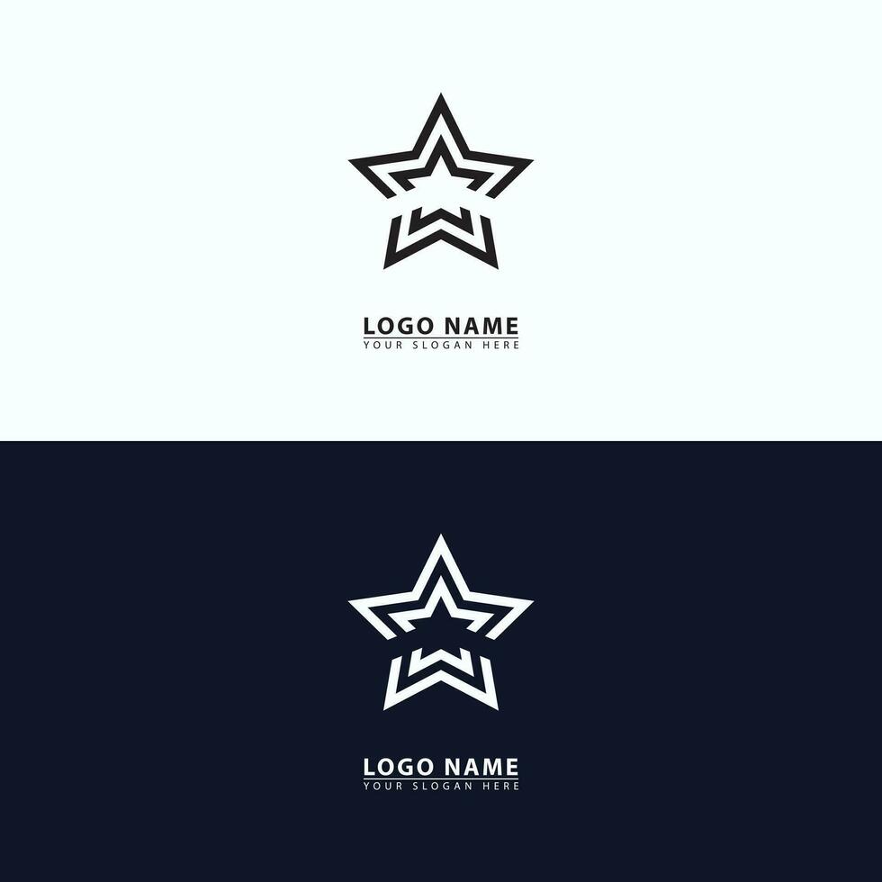 Abstract line star logo icon vector