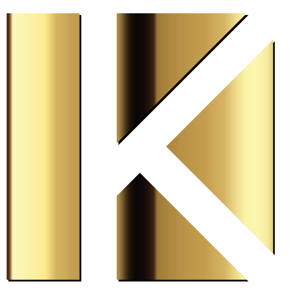 carta k logotipo ouro png