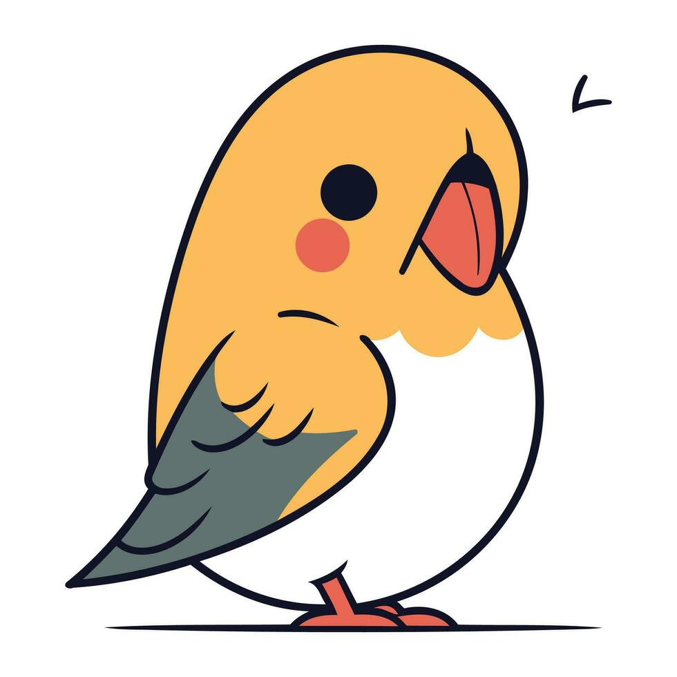 Cute little parrot. Vector illustration in flat cartoon style.