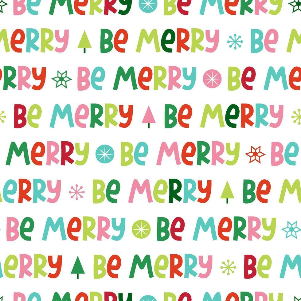 vector tipografía Navidad sin costura modelo. vistoso ser alegre texto repetir antecedentes para invierno día festivo, imprimir, fondo de pantalla con letras, textil, tela, envolver papel, paquete diseño.