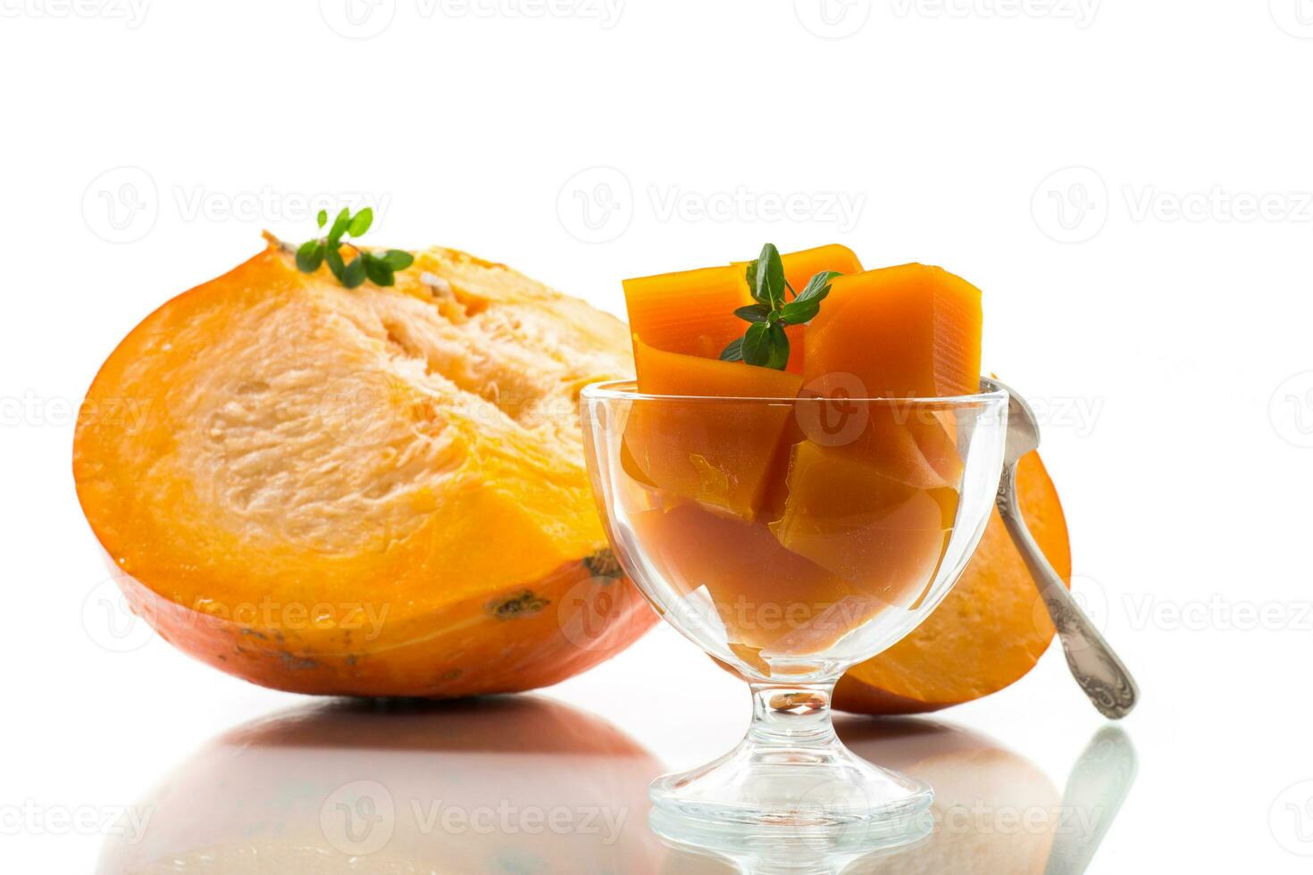Prepared sweet pumpkin marmalade. Autumn recipes. photo