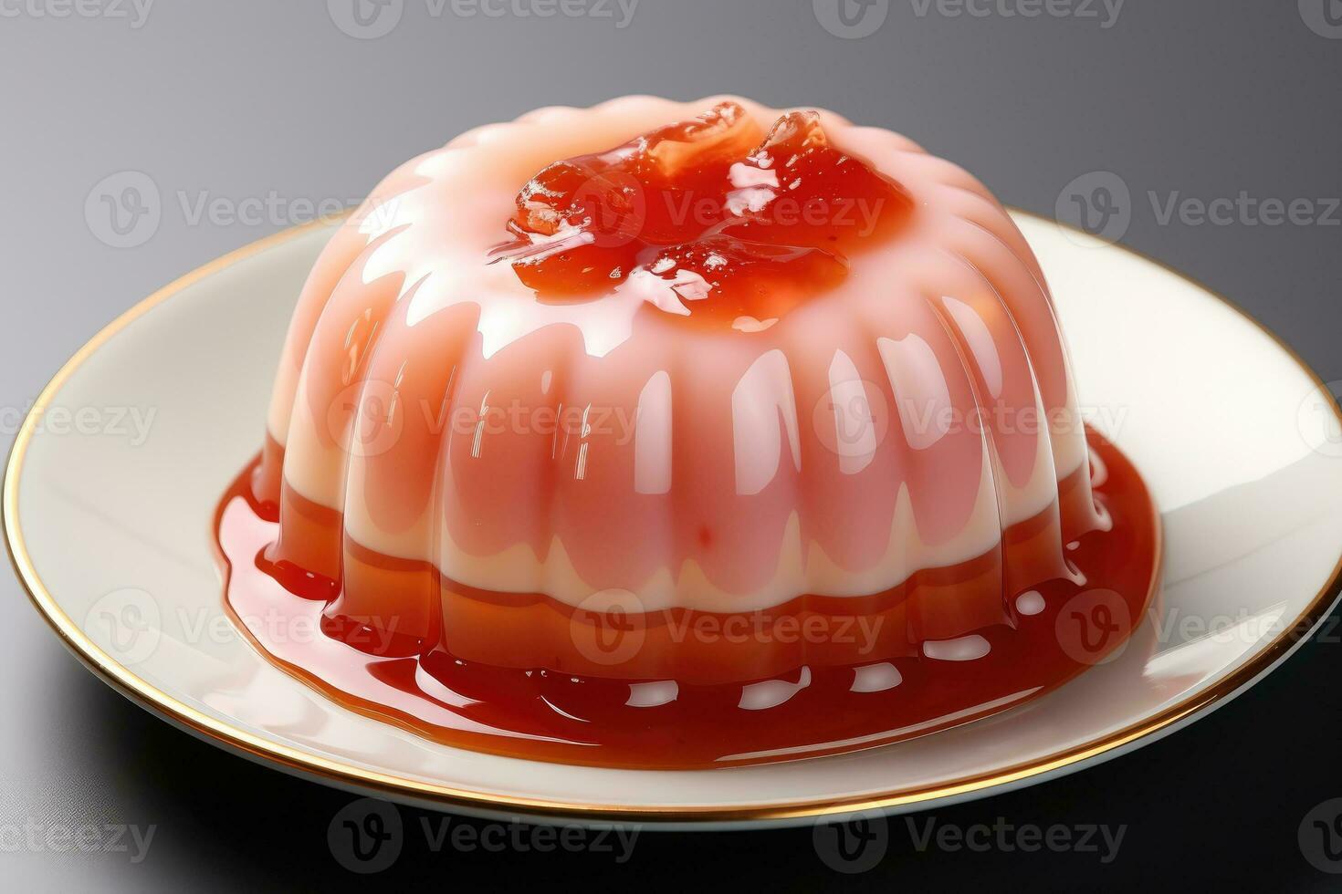 photos of pudding jelly in indoor photo studio AI Generated