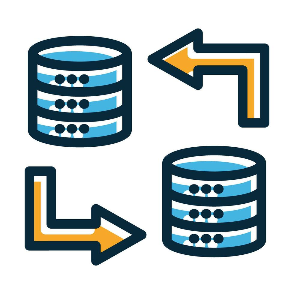 Data Transfer Vector Thick Line Filled Dark Colors